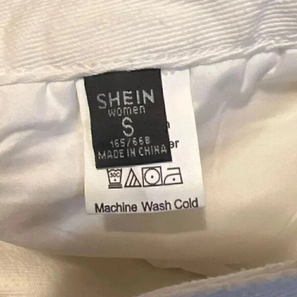 Shein White Denim Cotton Shorts Sz S - Picture 3 of 4